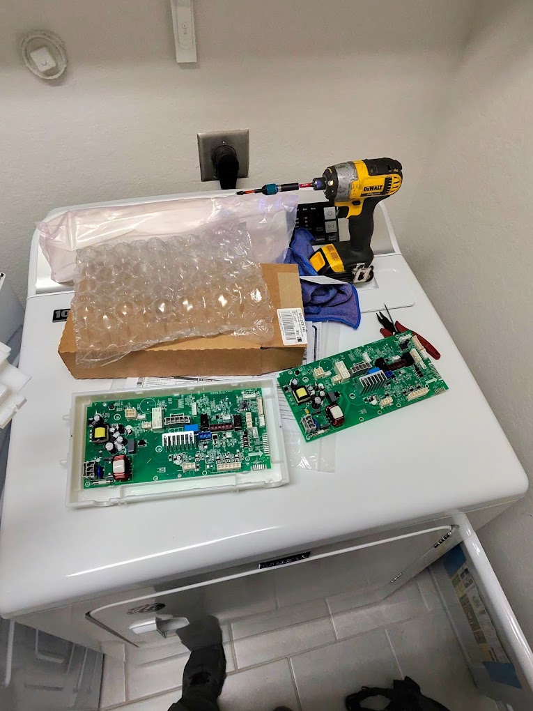 Replacement appliance control boards ready for repair