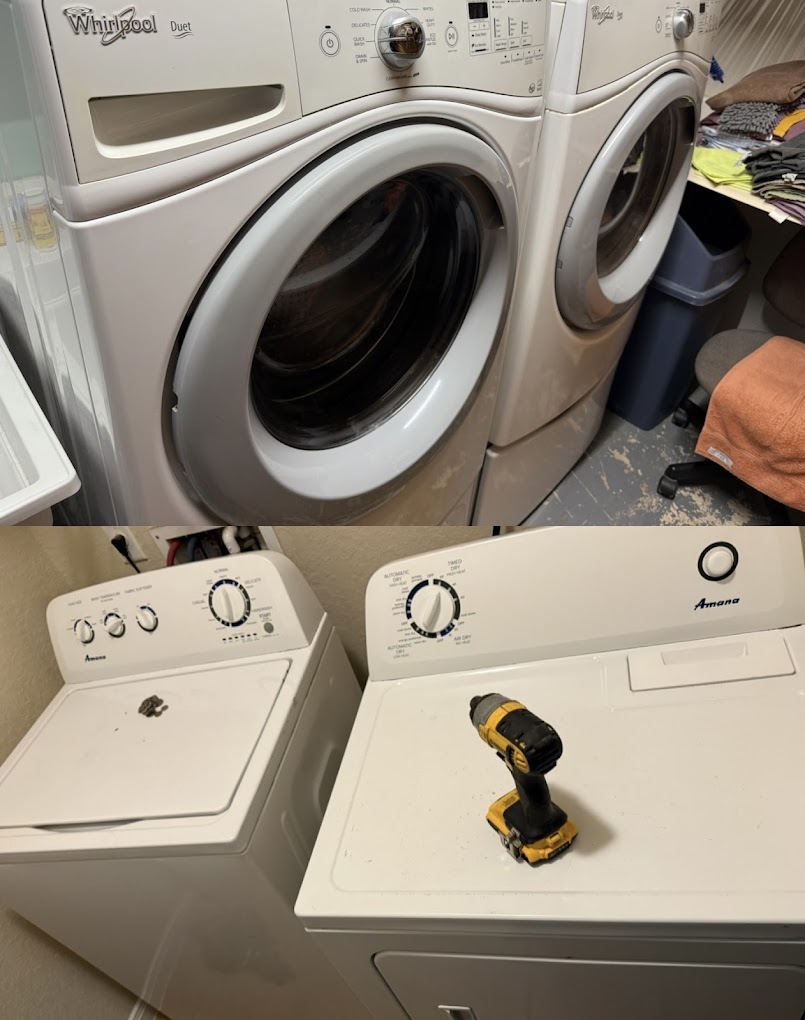 Washer and dryer appliance repair examples
