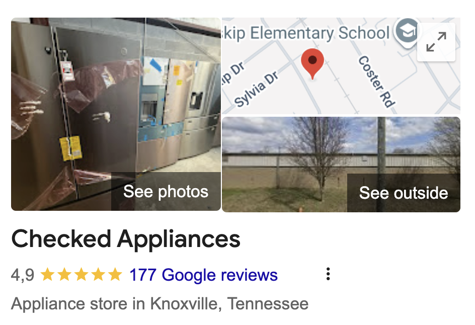 Checked Appliances Google review summary